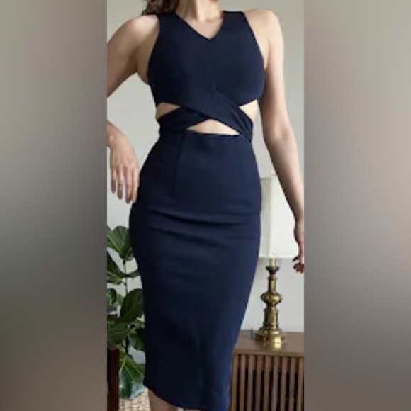 Nicholas Blue Wrap Cut Out Dress (D2) - Picture 2 of 8